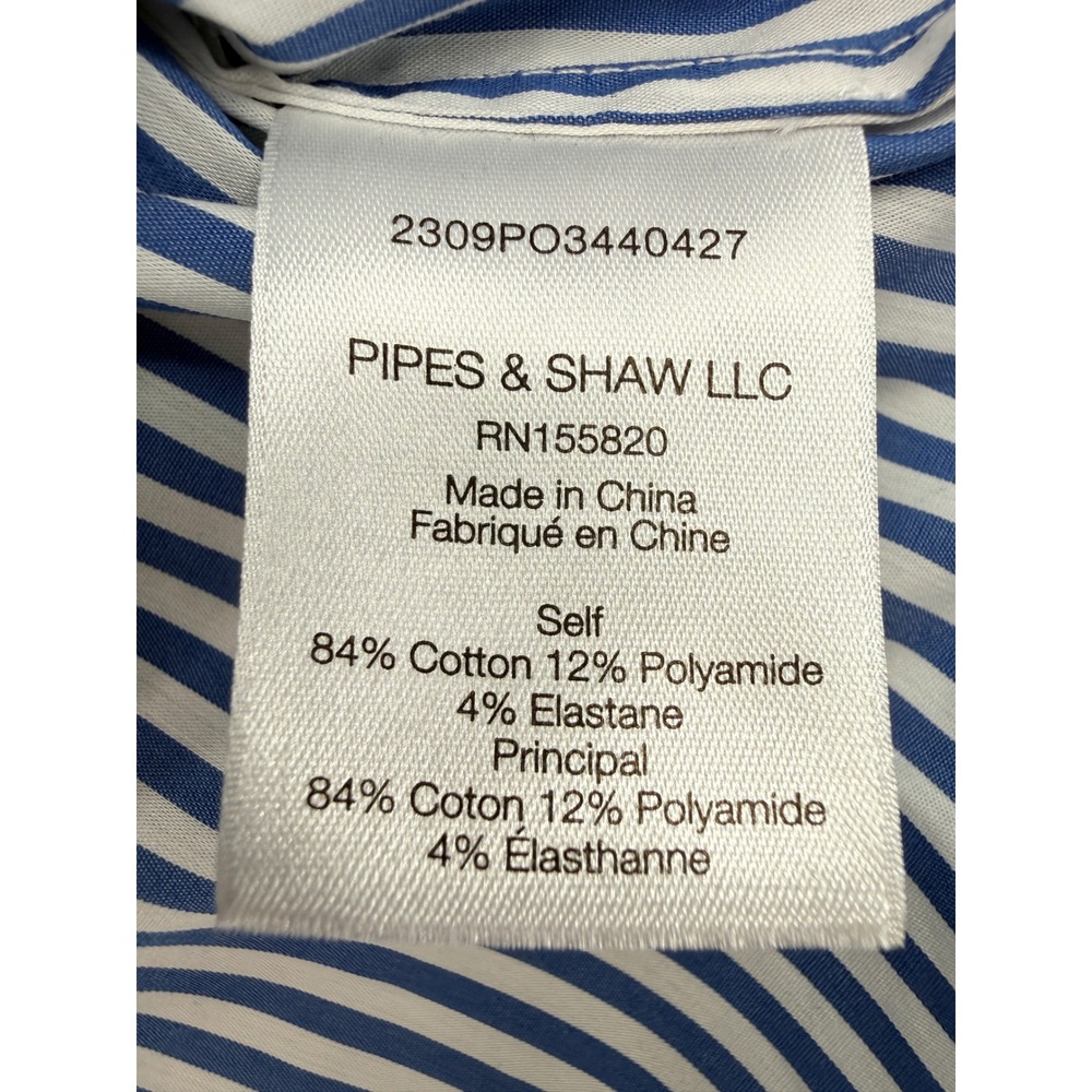 Veronica Beard Lloyd Stripe Crest Button Down Shirt Womens 2 Blue White Preppy - Picture 8 of 9